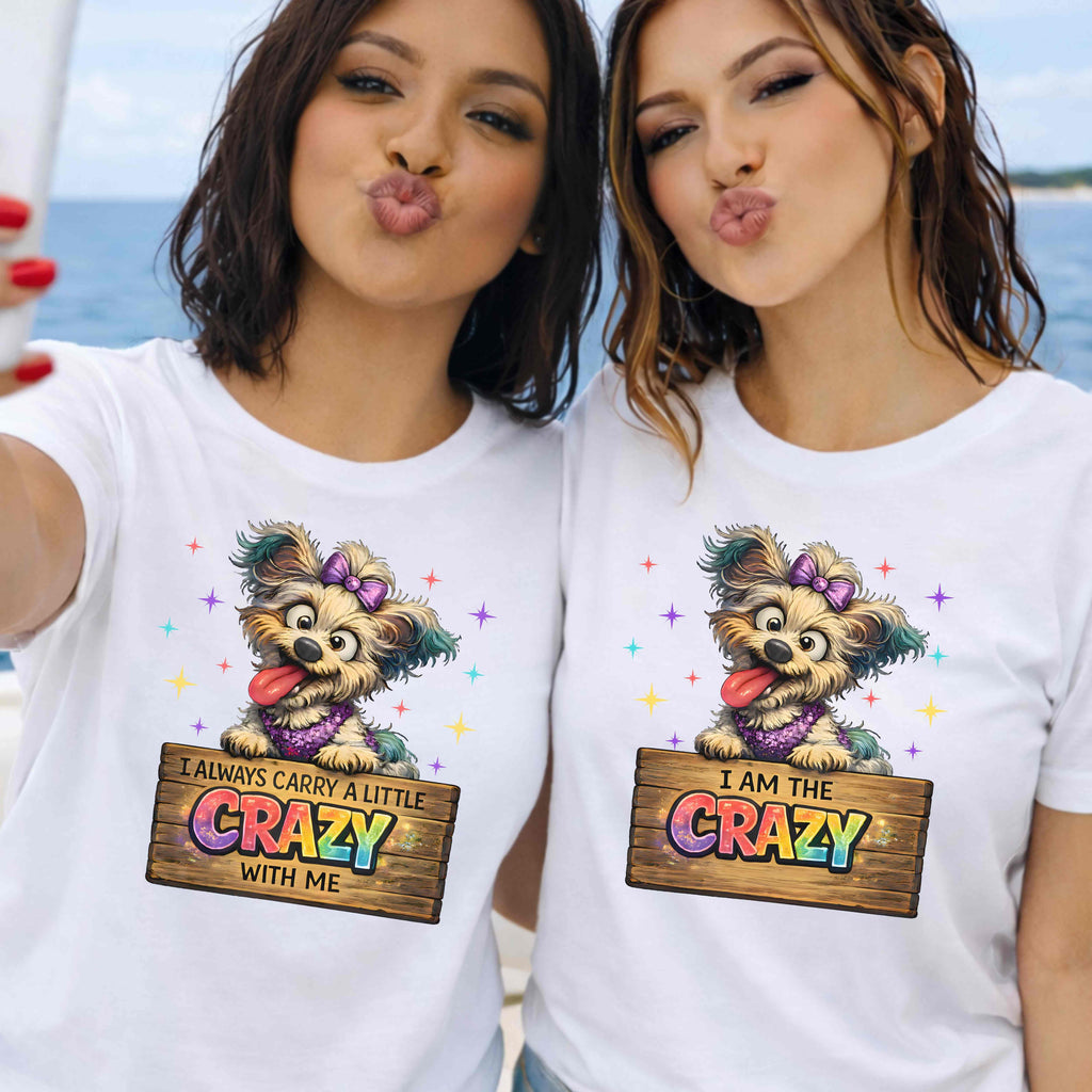 Matching Funny Dog Shirts – I Carry The CRAZY & I Am The CRAZY | Best Friend, Sibling, Mom Daughter Set