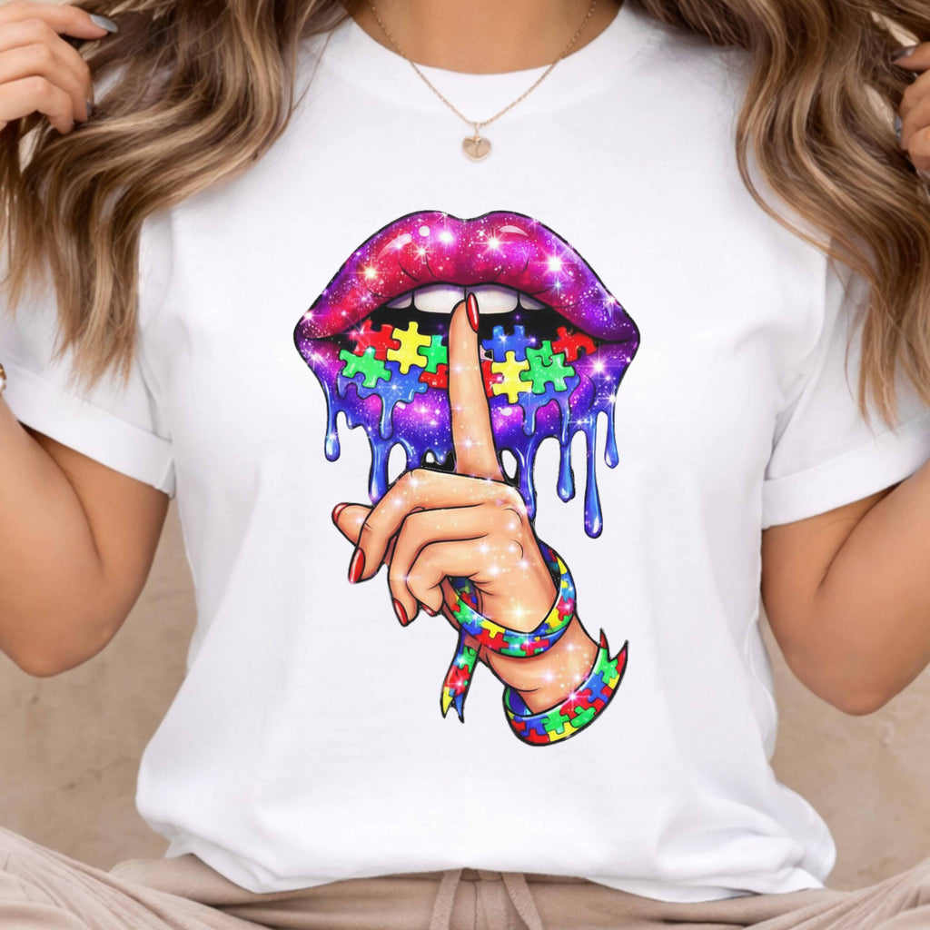 Puzzle Lips Autism Awareness T-Shirt